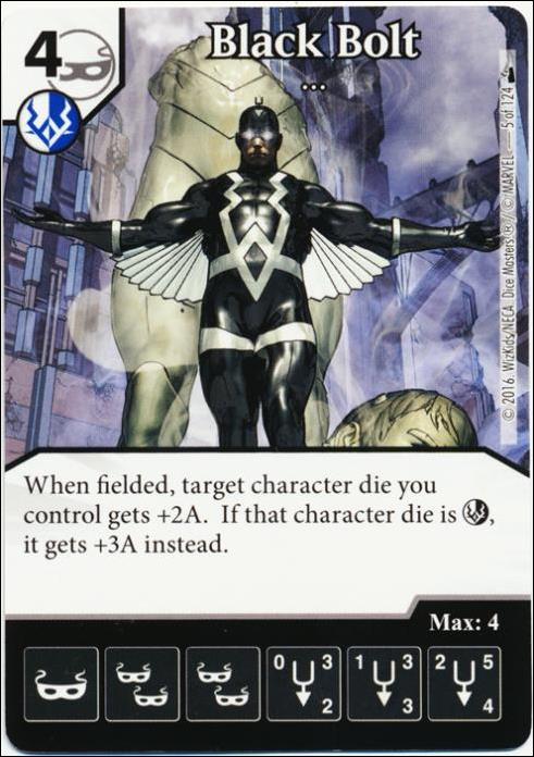 Marvel Dice Masters Deadpool card 5 Black Bolt ...