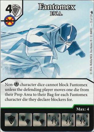 Marvel Dice Masters Deadpool card 55 Fantomex: E.V.A.