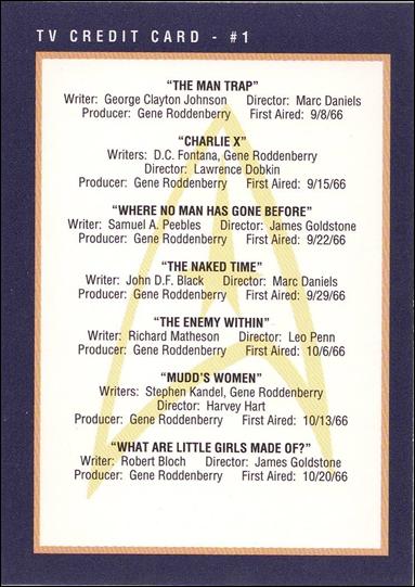 Star Trek 25th Anniversary: Series 2 (Base Set) card 279 TV Credit Card - #1