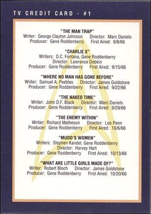 Star Trek 25th Anniversary: Series 2 (Base Set) card 279 TV Credit Card - #1