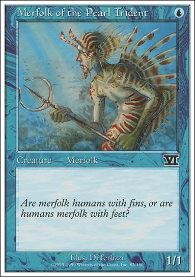 Magic the Gathering: 6th Edition (Base Set) card 82 Merfolk of the Pearl Trident