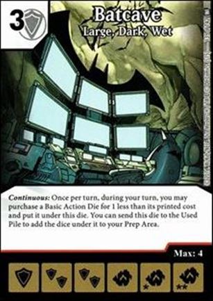 DC Comics Dice Masters World's Finest card 135 Batcave: Large, Dark, Wet