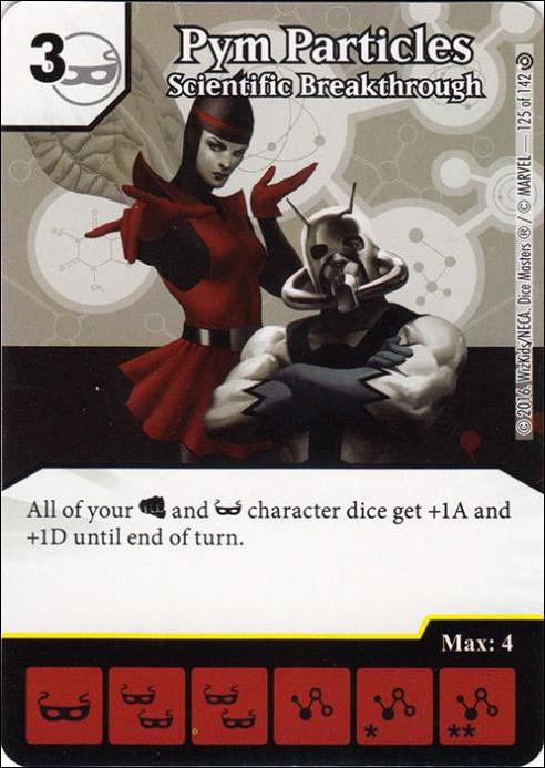 Marvel Dice Masters Civil War card 125 Pym Particles: Scientific Breakthrough