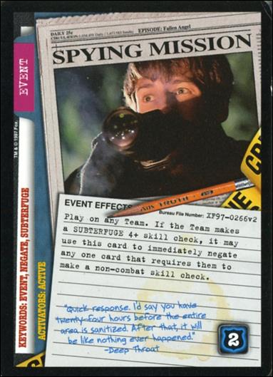 X-Files: The Truth Is Out There (Base Set) card XF97-0266v2 Spying Mission