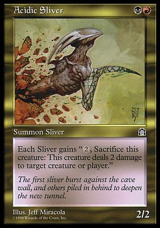 Magic the Gathering: Stronghold (Base Set) card 138 Acidic Sliver