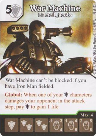 Marvel Dice Masters Avengers vs. X-Men  card 96 War Machine: Parnell Jacobs