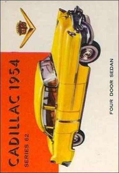World on Wheels (Base Set) card 164-B Cadillac Series 62 1954 (Blue Back)
