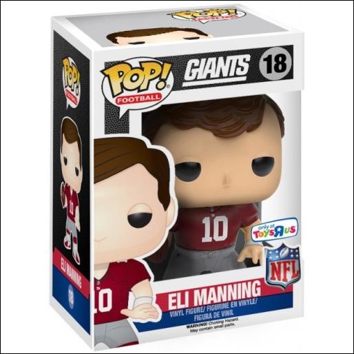 Pop! Football (NFL) figure 18-B Eli Manning (Toys R Us Exclusive)