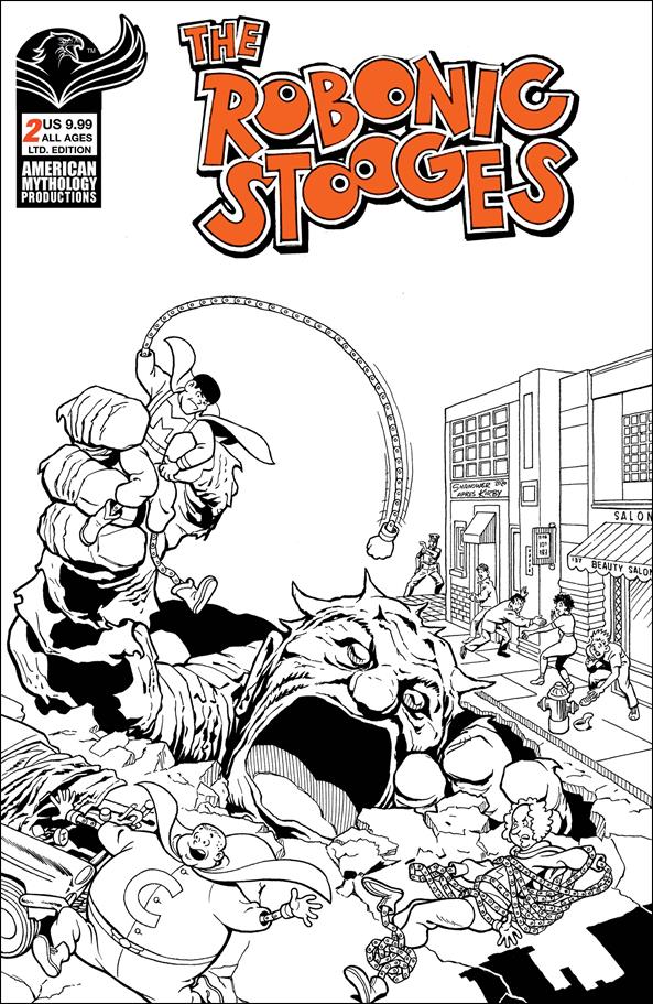 Robonic Stooges issue 2-C Eric Shanower Black & White Cover 1/350