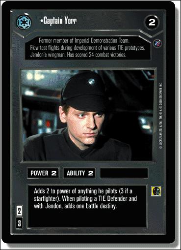 Star Wars: Death Star II Limited (Base Set) card 12 Captain Yorr