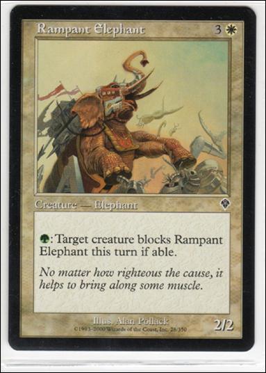 Magic the Gathering: Invasion (Base Set) card 28 Rampant Elephant
