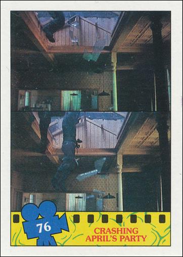 Teenage Mutant Ninja Turtles Movie (Base Set) card 76 Crashing April's Party