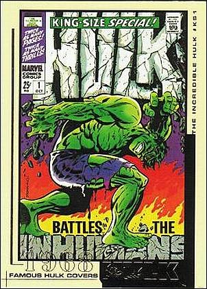 Hulk Film and Comic Cards (Famous Hulk Covers Subset) card FC45 The Incredible Hulk Cover #KS1 - 1968