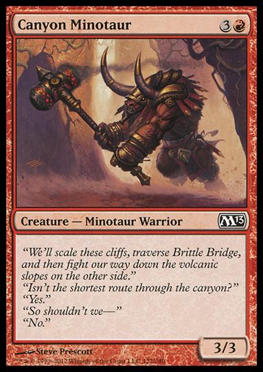 Magic the Gathering: 2013 Core Set (Base Set) card 122 Canyon Minotaur