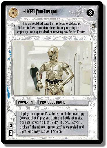 Star Wars: A New Hope Limited (Base Set) card 17 U-3PO (Yoo-Threepio)