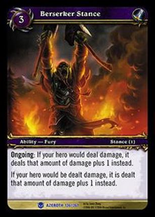 World of Warcraft: Heroes of Azeroth (Base Set) card 136 Berserker Stance
