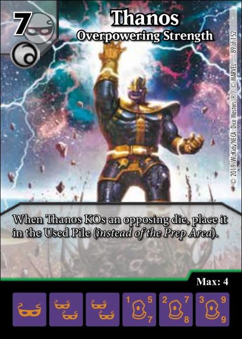 Marvel Dice Masters  Avengers Infinity Gauntlet card 89 Thanos: Overpowering Strength 