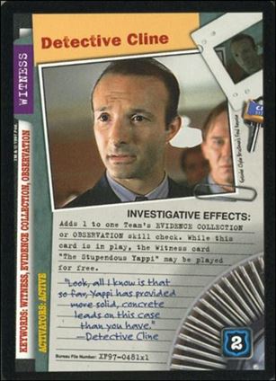 X-Files: 101361 (Base Set) card XF97-0481x1 Detective Cline