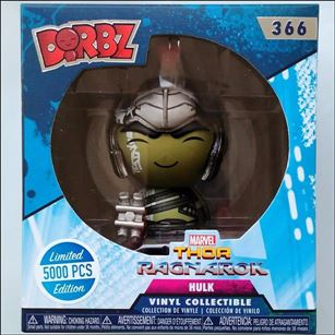 Dorbz figure 366 Hulk (Sakaaran Armor w/ Helmet & Hammer). 1/5000