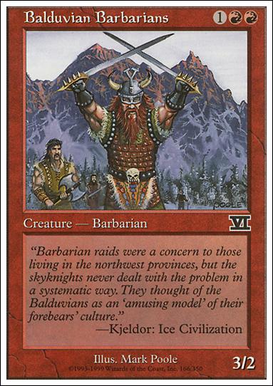 Magic the Gathering: 6th Edition (Base Set) card 166 Balduvian Barbarians