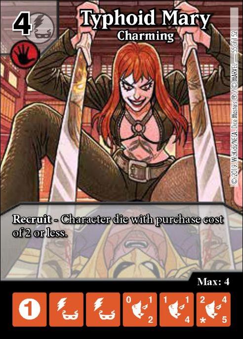 Marvel Dice Masters  Avengers Infinity Gauntlet card 55 Typhoid Mary: Charming
