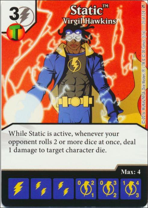 DC Comics Dice Masters Green Arrow and The Flash card 35 Static: Virgil Hawkins
