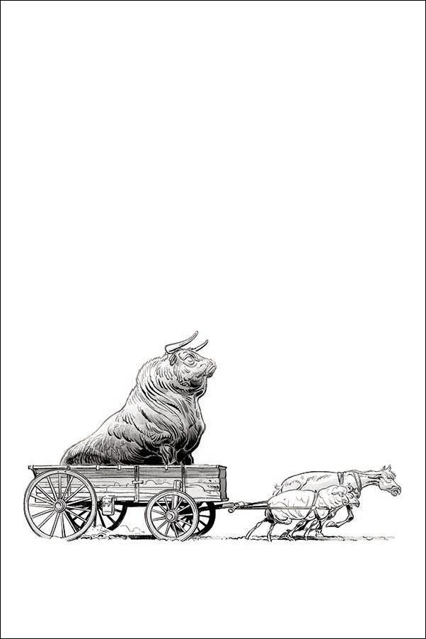 Animal Castle issue 2-E Silvio the Bull 1:30 Black & White Virgin Cover