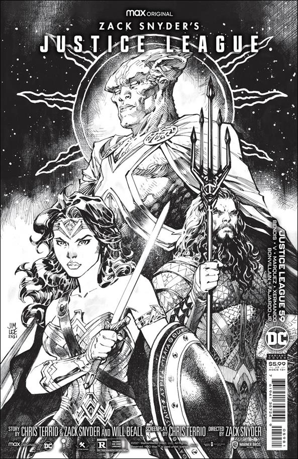 Justice League (2018) issue 59-H Jim Lee Snyder Cut 1:100 B&W Cardstock Cover