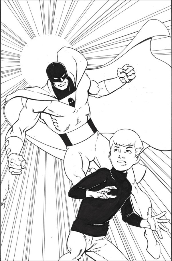 Space Ghost / Jonny Quest: Space Quest issue 2-P Mark Bagley B&W Virgin 1:20 Cover