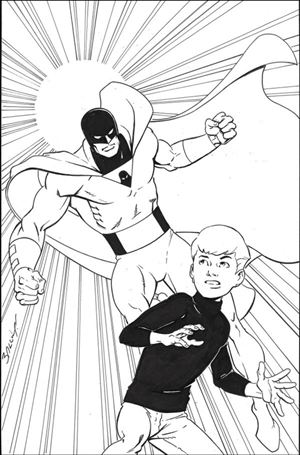 Space Ghost / Jonny Quest: Space Quest issue 2.00-P Mark Bagley B&W Virgin 1:20 Cover