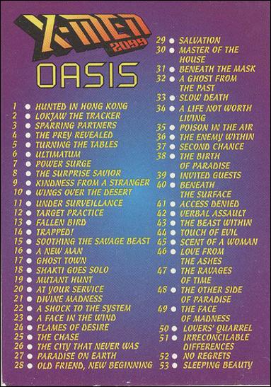X-Men 2099: Oasis (Base Set) card 90 Checklist