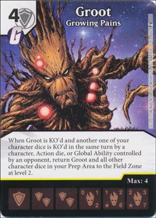 Marvel Dice Masters Guardians of the Galaxy  card 93 Groot: Growing Pains 