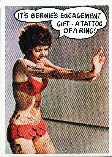 Laugh-In (Base Set) card 8 It's Bernie's Engagment Gift...A Tattoo of a Ring!
