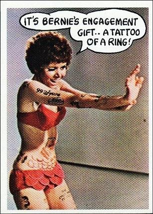 Laugh-In (Base Set) card 8 It's Bernie's Engagment Gift...A Tattoo of a Ring!