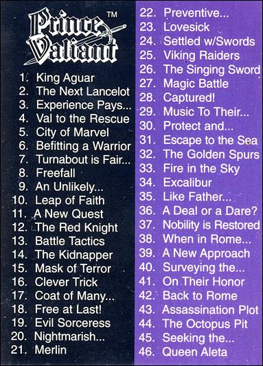 Prince Valiant (Base Set) card 90 Checklist
