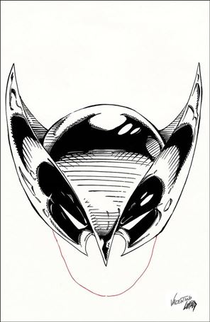 Last Shadowhawk issue 1-K Jim Valentino 1:30 Black & White Virgin Mask Cover