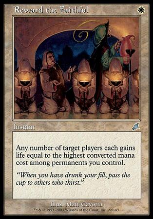 Magic the Gathering: Scourge (Base Set) card 22 Reward the Faithful