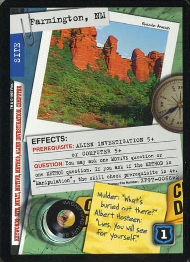 X-Files: The Truth Is Out There (Base Set) card XF97-0066v2 Farmington, NM
