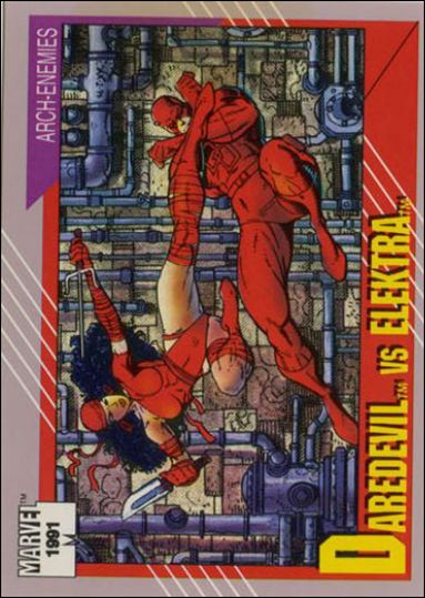 Marvel Universe: Series 2 (Base Set) card 95 Daredevil vs Elektra
