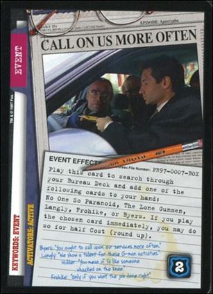 X-Files (Promo) card PR97-07-BOX Call On Us More Often