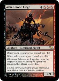 Magic the Gathering: Shadowmoor (Base Set) card 181 Ashenmoor Liege