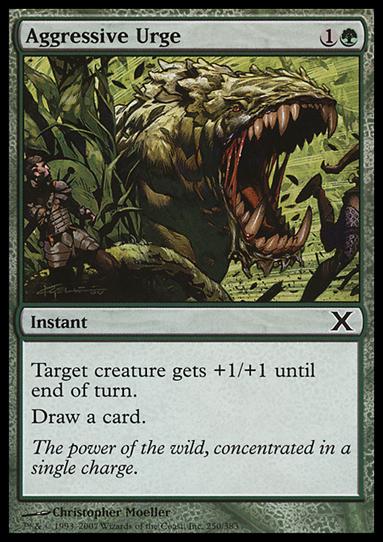 Magic the Gathering: 10th Edition (Base Set) card 250 Aggressive Urge