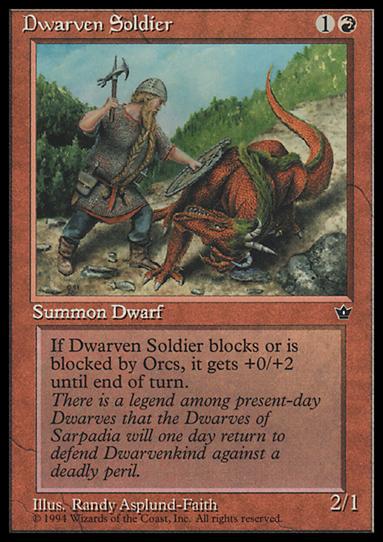 Magic the Gathering: Fallen Empires (Base Set) card 53-B Dwarven Soldier