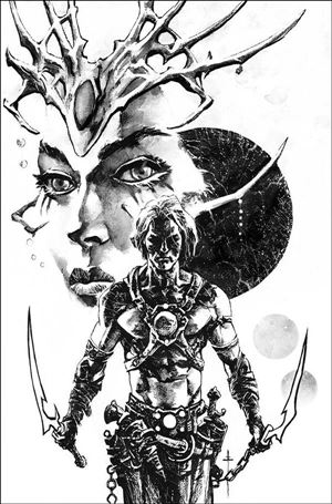 Dejah Thoris Versus John Carter issue 1-G Sebastian Fiumara 1:7 Black & White Virgin Cover