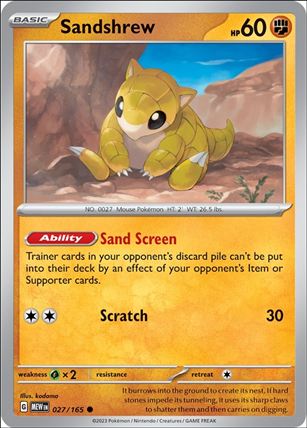 Pokemon: Scarlet & Violet - 151 (Base Set) card 027/165 Sandshrew