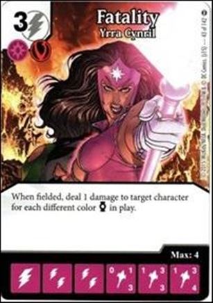 DC Comics Dice Masters War of Light card 43 Fatality: Yrra Cynril