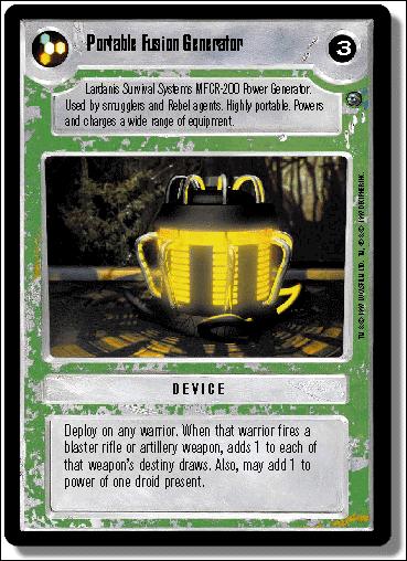 Star Wars: Dagobah Limited (Base Set) card 103 Portable Fusion Generator