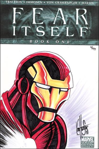 Fear Itself issue 1-K DF Blank Cover (Signed/Remark by Ken Haeser) 1/499
