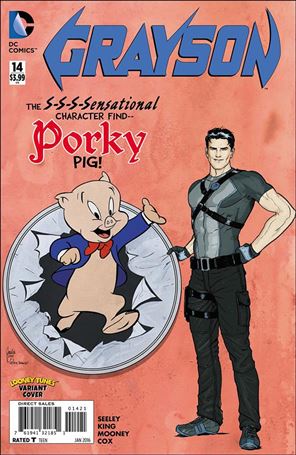 Grayson issue 14-B Mikel Janin & Spike Brandt Looney Tunes Cover