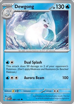 Pokemon: Scarlet & Violet - 151 (Base Set) card 087/165 Dewgong